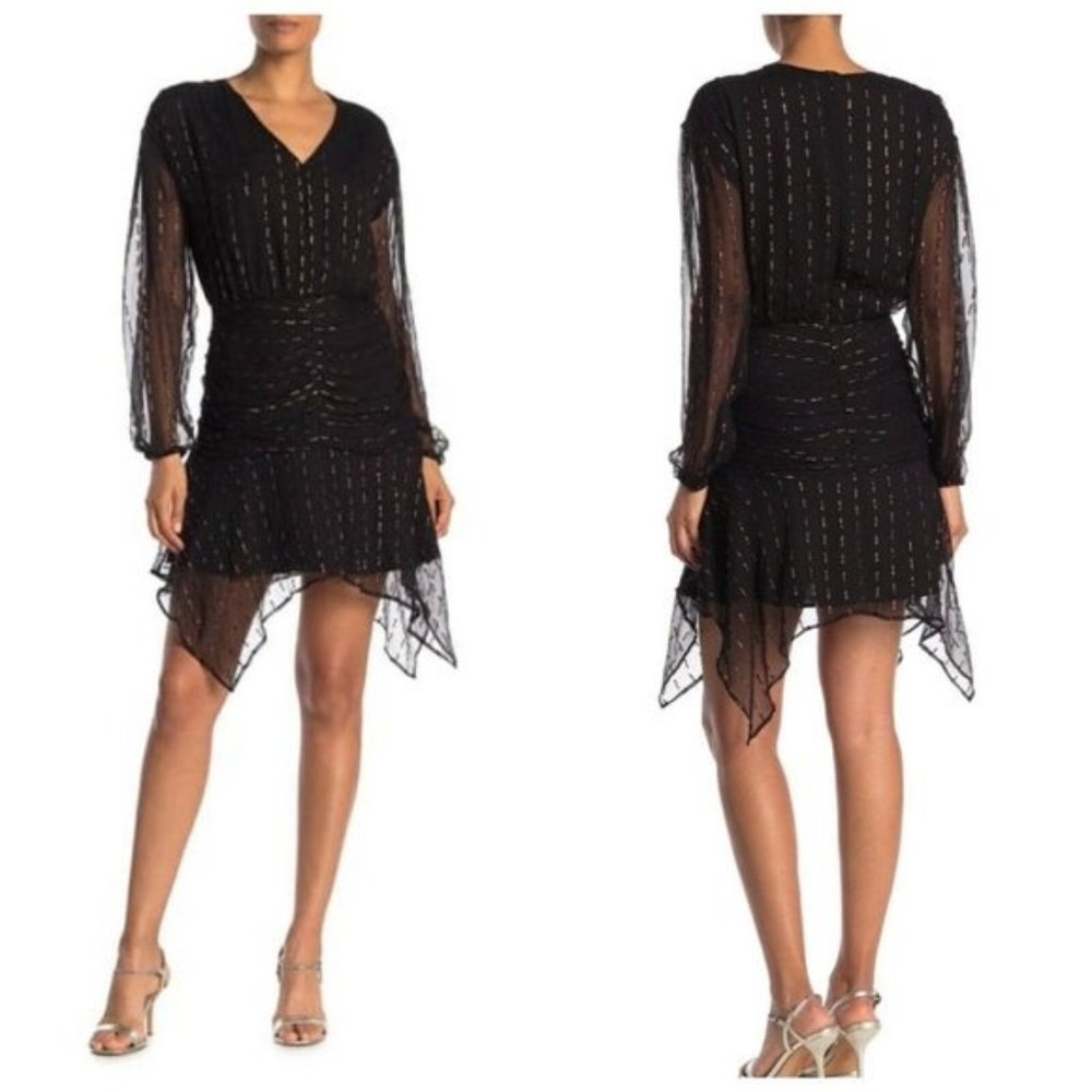 NEW WALTER BAKER Elodia Metallic Asymmetrical Dress